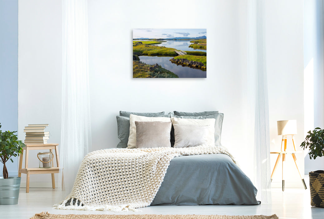 Premium textile canvas Premium textile canvas 120 cm x 80 cm landscape Myvatn, the mosquito lake 