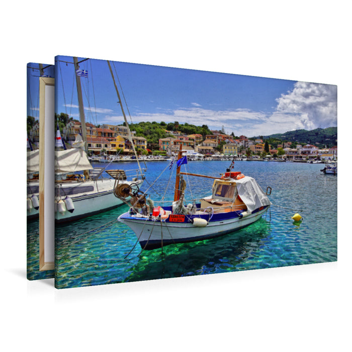 Premium Textil-Leinwand Gemütliches Städtchen Gouvia