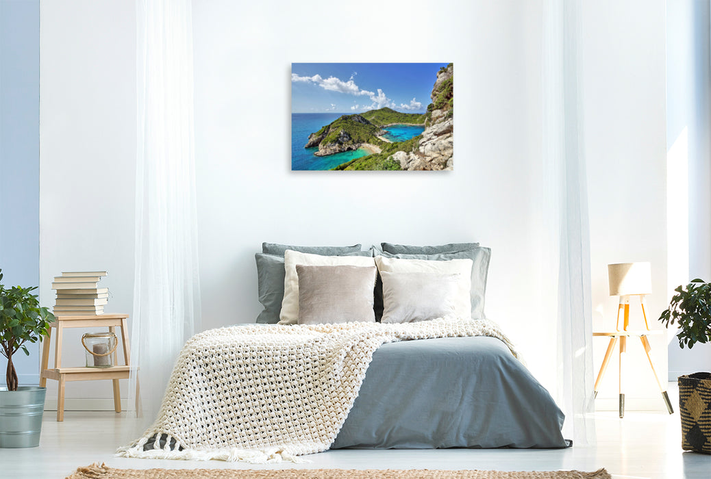 Premium textile canvas Premium textile canvas 120 cm x 80 cm across Porto Timoni the twin bay 