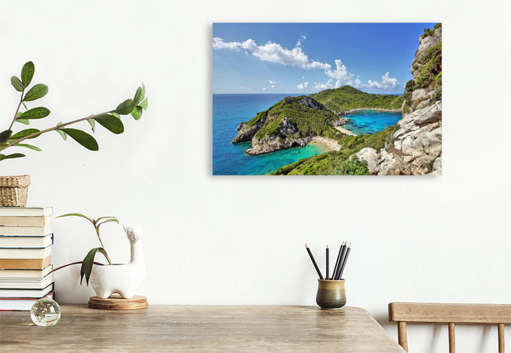 Premium textile canvas Premium textile canvas 120 cm x 80 cm across Porto Timoni the twin bay 