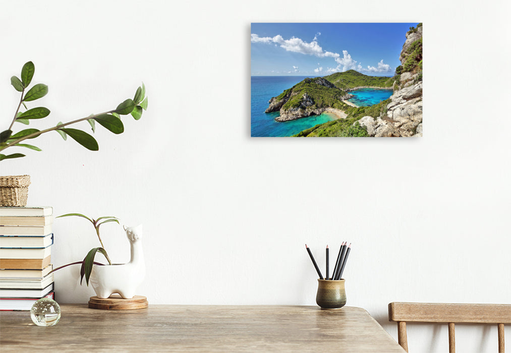 Premium textile canvas Premium textile canvas 120 cm x 80 cm across Porto Timoni the twin bay 