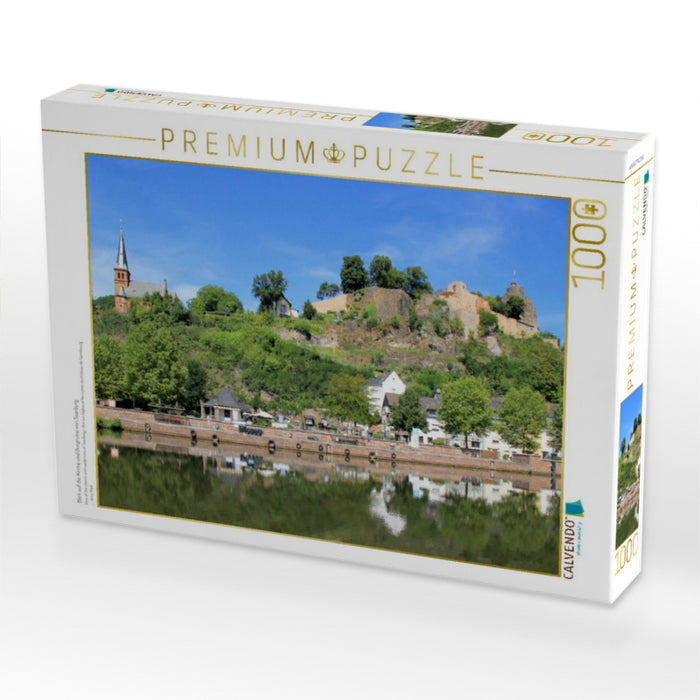 Blick auf die Kirche und Burgruine von Saarburg - CALVENDO Foto-Puzzle'