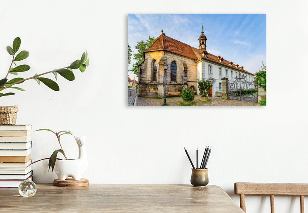 Premium textile canvas Premium textile canvas 120 cm x 80 cm landscape Spital Kronach 