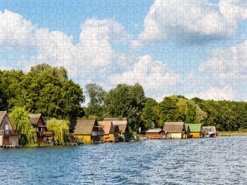 Bootshäuser an der Mecklenburgischen Seenplatte - CALVENDO Foto-Puzzle'