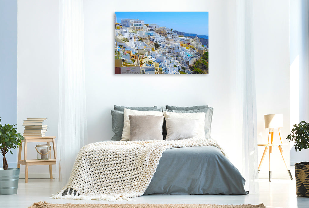 Premium textile canvas Premium textile canvas 120 cm x 80 cm landscape Santorini, Queen of the Greek Islands 