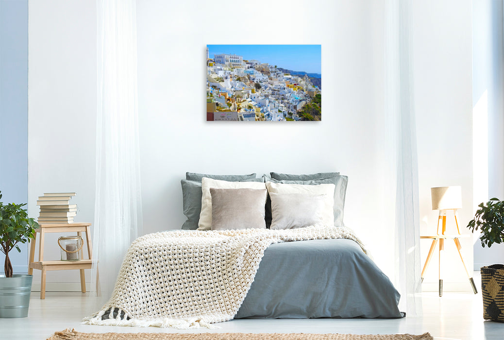 Premium textile canvas Premium textile canvas 120 cm x 80 cm landscape Santorini, Queen of the Greek Islands 