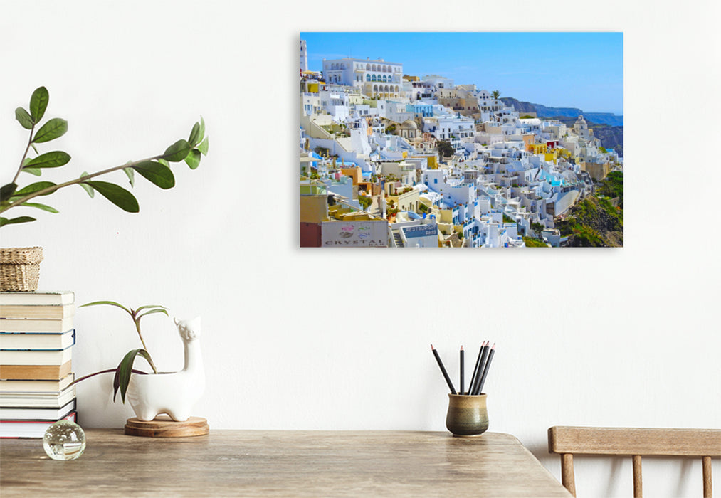 Premium textile canvas Premium textile canvas 120 cm x 80 cm landscape Santorini, Queen of the Greek Islands 