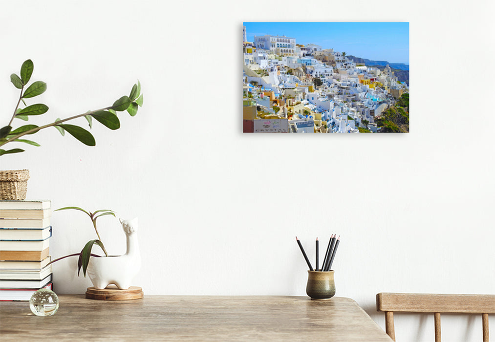 Premium textile canvas Premium textile canvas 120 cm x 80 cm landscape Santorini, Queen of the Greek Islands 