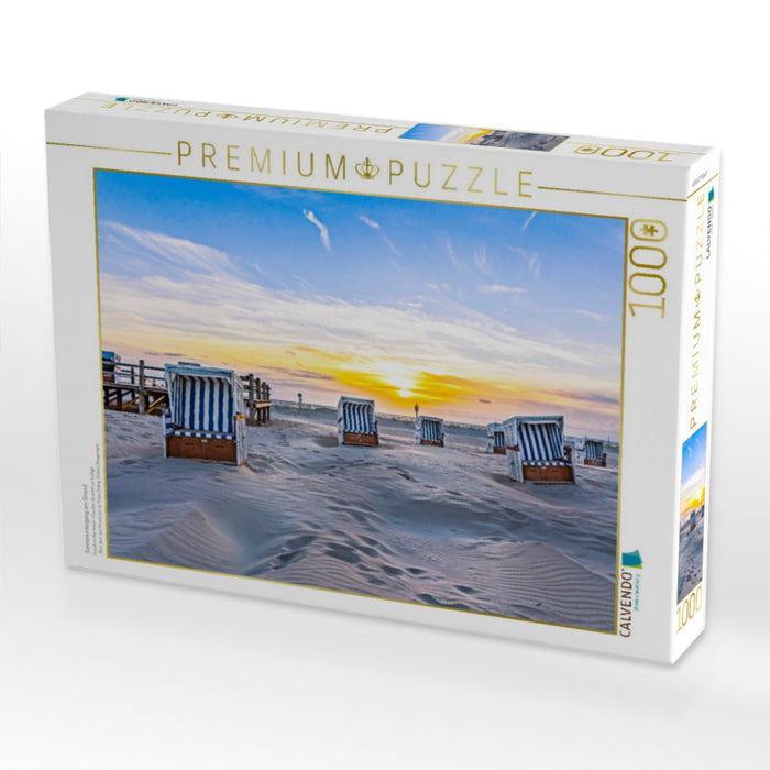 Sonnenuntergang am Strand - CALVENDO Foto-Puzzle'