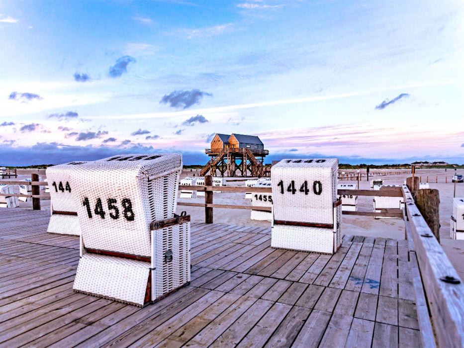 Strand von St. Peter-Ording in der blauen Stunde - CALVENDO Foto-Puzzle'