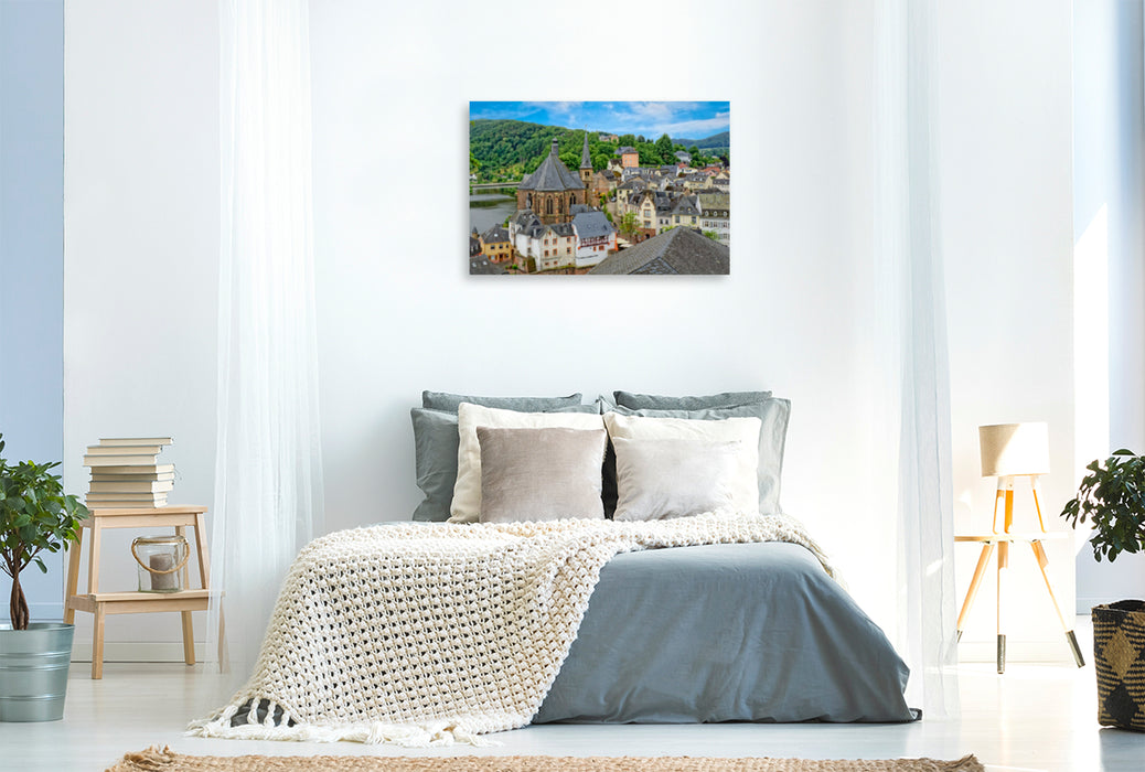 Premium textile canvas Premium textile canvas 120 cm x 80 cm across Saarburg, St. Laurentius 