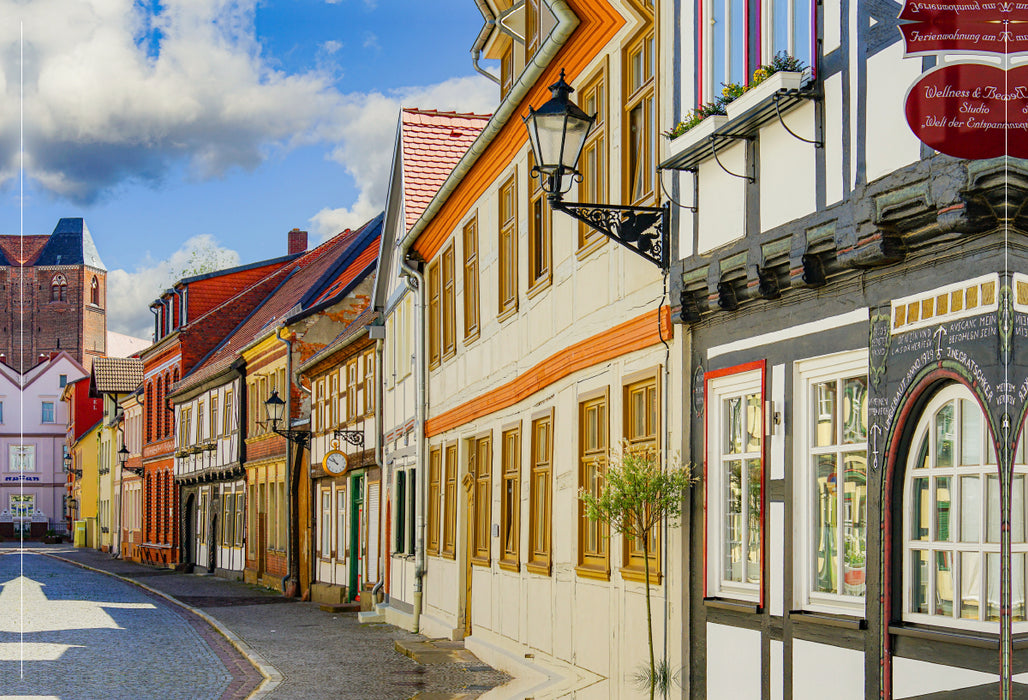Premium Textil-Leinwand Blick in die Kirchstraße