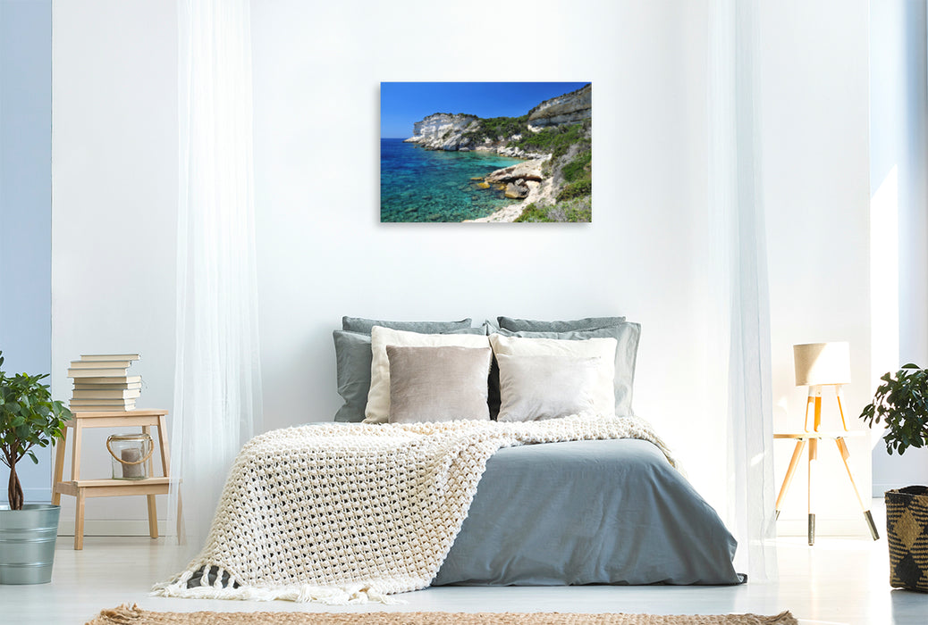 Premium textile canvas Premium textile canvas 120 cm x 80 cm landscape Near Pertusato, Corsica 
