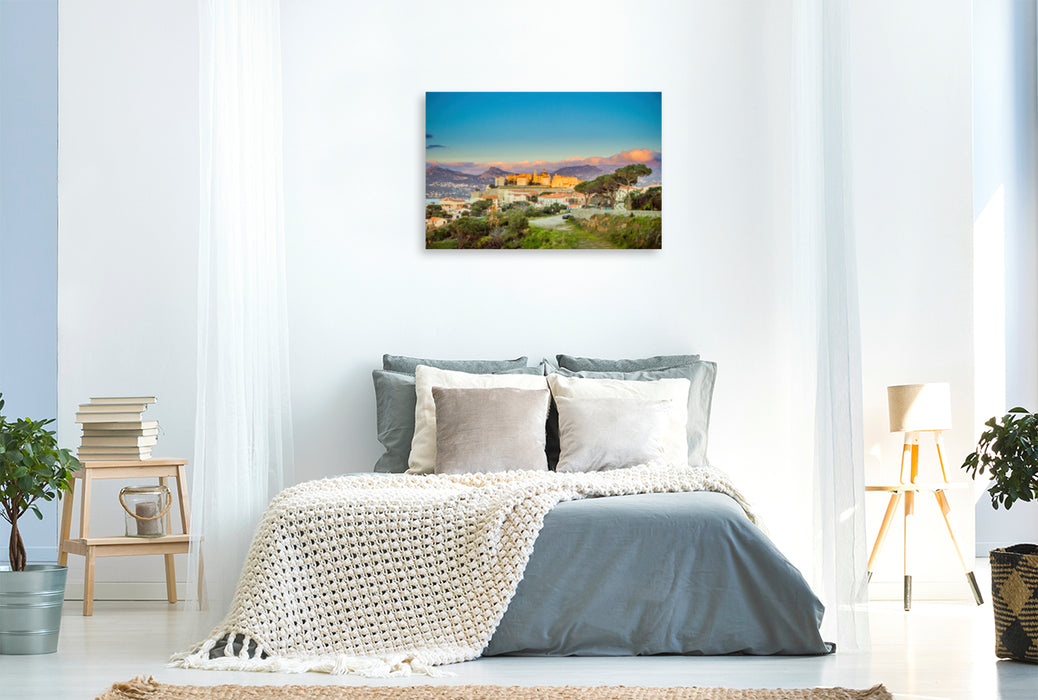 Premium textile canvas Premium textile canvas 120 cm x 80 cm landscape Corsica - Calvi 