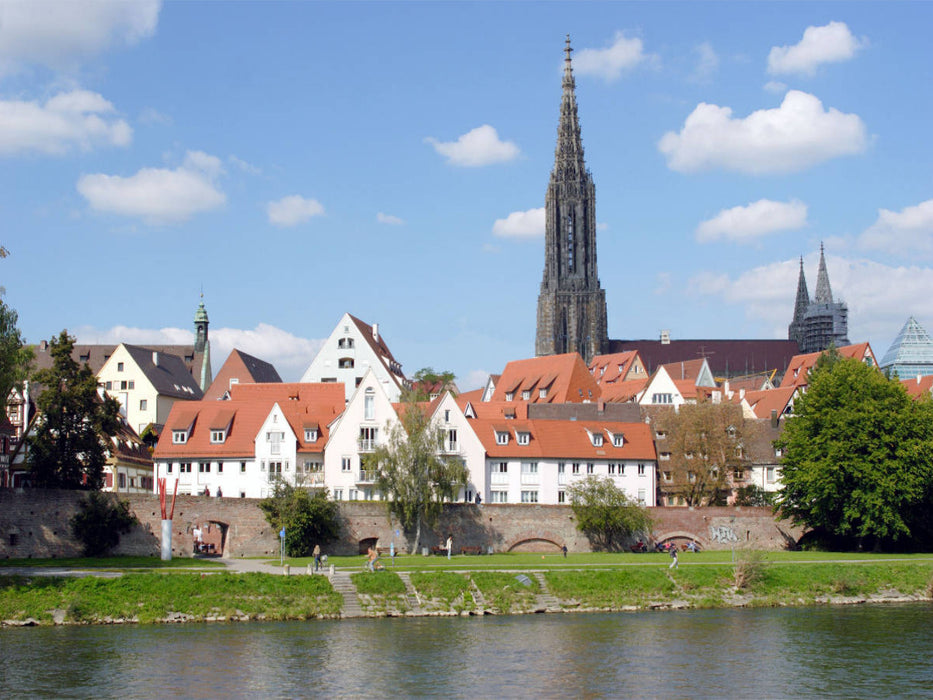 Stadtansicht Ulm mit Stadtmauer - CALVENDO Foto-Puzzle'