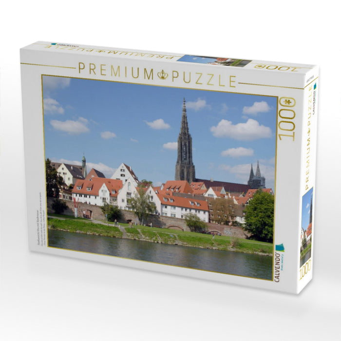 Stadtansicht Ulm mit Stadtmauer - CALVENDO Foto-Puzzle'