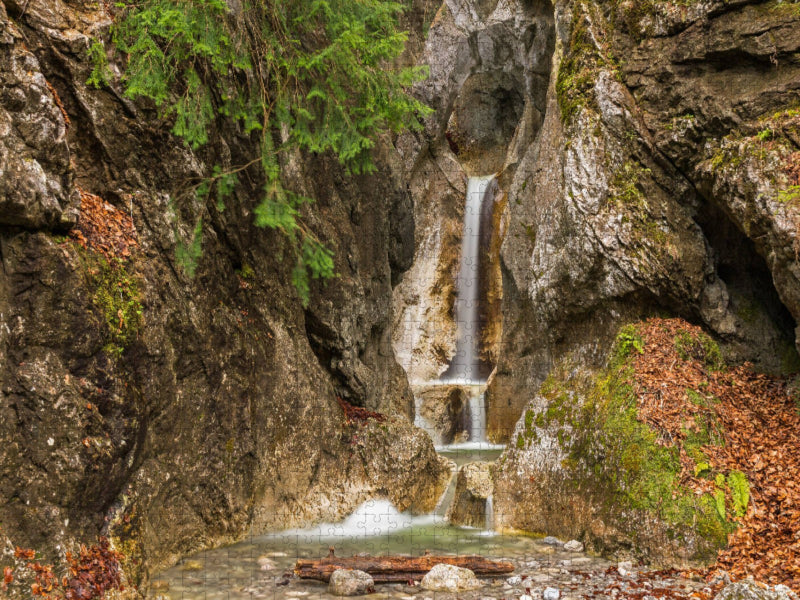 Heckenbachwasserfall, Kochel am See, Landkreis Bad Tölz-Wolfratshausen - CALVENDO Foto-Puzzle'