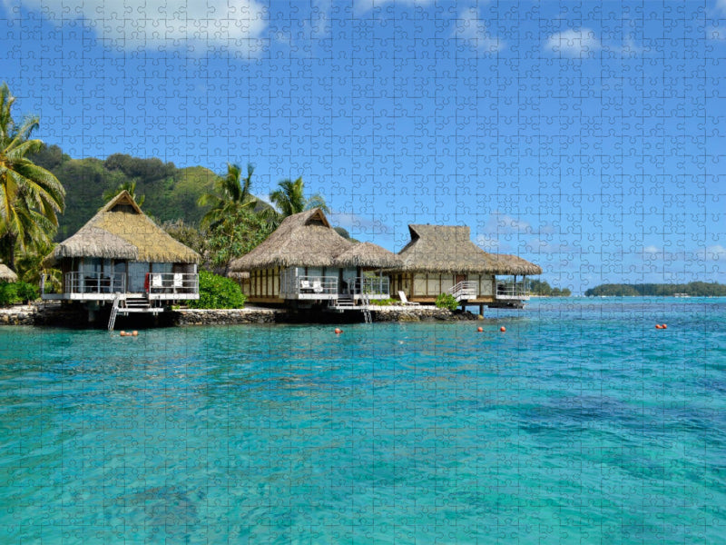 Polynesische Ferienbungalows - CALVENDO Foto-Puzzle'