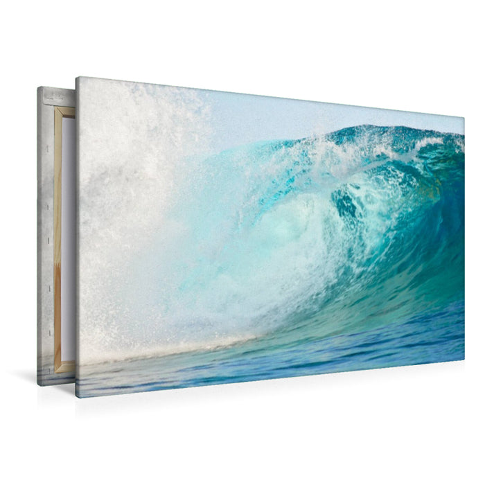 Premium Textil-Leinwand Polynesische Surfwelle