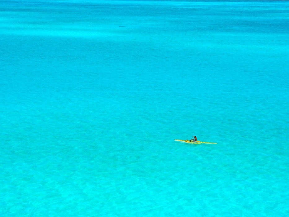 Kanu in der Lagune von Bora Bora - CALVENDO Foto-Puzzle'