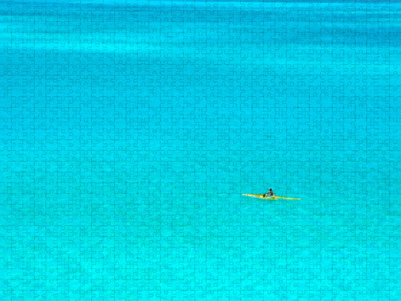 Kanu in der Lagune von Bora Bora - CALVENDO Foto-Puzzle'