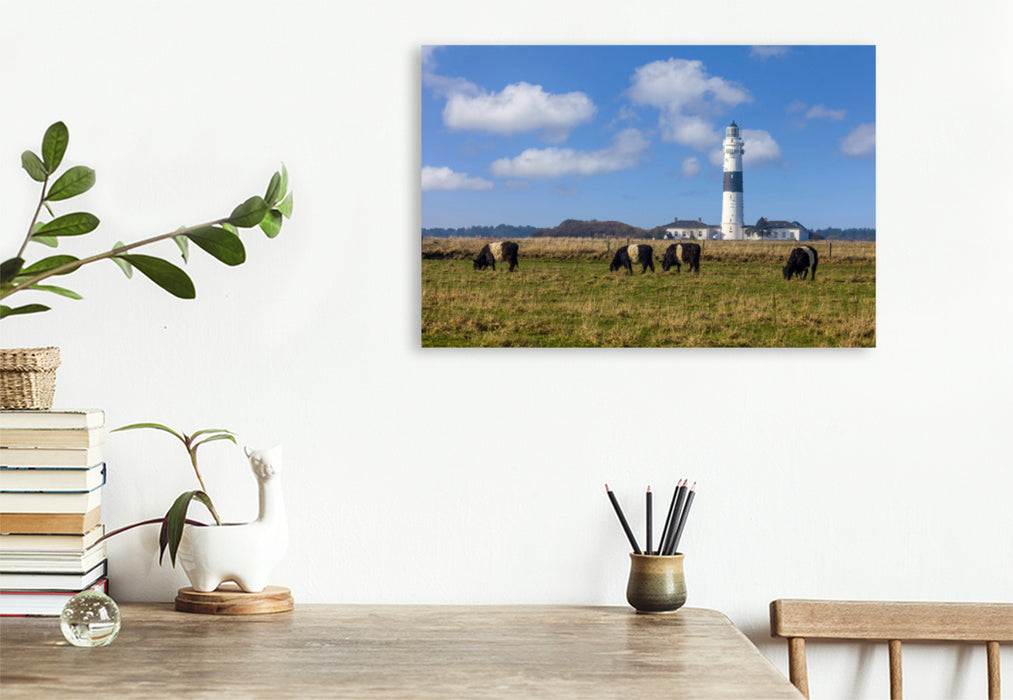 Premium textile canvas Premium textile canvas 120 cm x 80 cm landscape Lighthouse Langer Christian on Sylt 