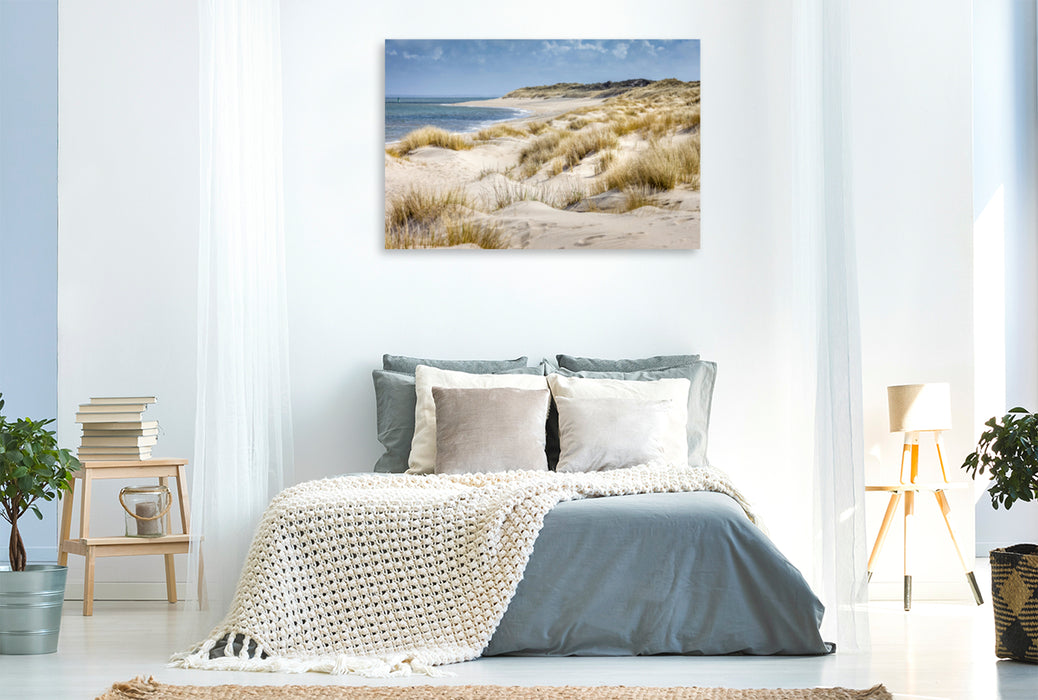 Toile textile haut de gamme Toile textile haut de gamme 120 cm x 80 cm paysage paysage de dunes dans la réserve naturelle d'Ellenbogen à Sylt 