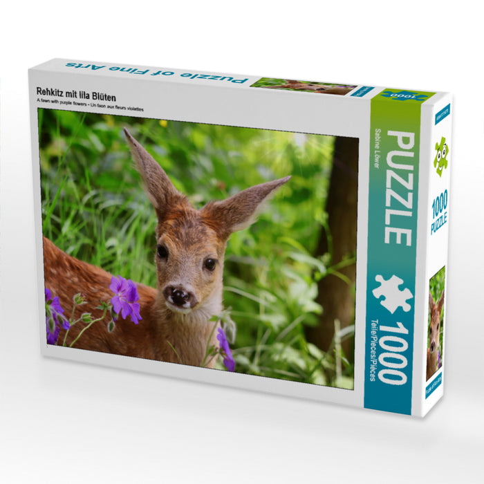 Fawn with purple flowers - CALVENDO photo puzzle 