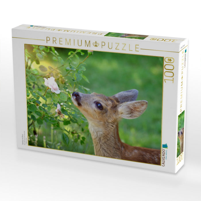 Rehkitz mit Rose - CALVENDO Foto-Puzzle'