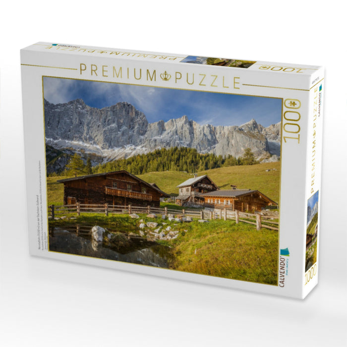 Neustattalm (1.530 m) vor der Dachstein-Südwand - CALVENDO Foto-Puzzle'