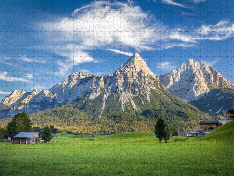 Sonnenspitze (2.412 m) von Ehrwald aus gesehen - CALVENDO Foto-Puzzle'