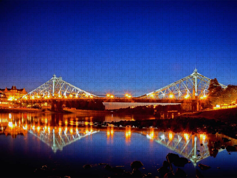 Blaues Wunder, Dresden - CALVENDO Foto-Puzzle'