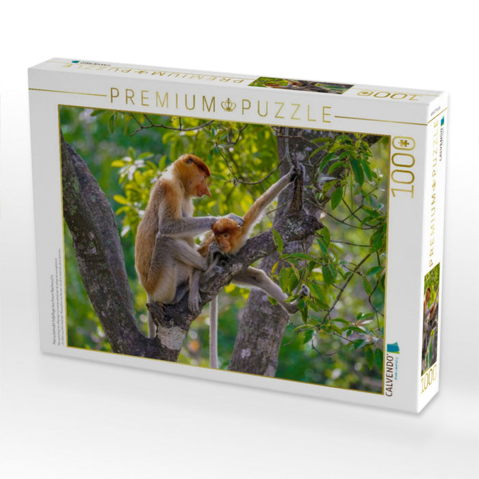 Mama betreibt Fellpflege bei ihrem Nachwuchs - CALVENDO Foto-Puzzle'