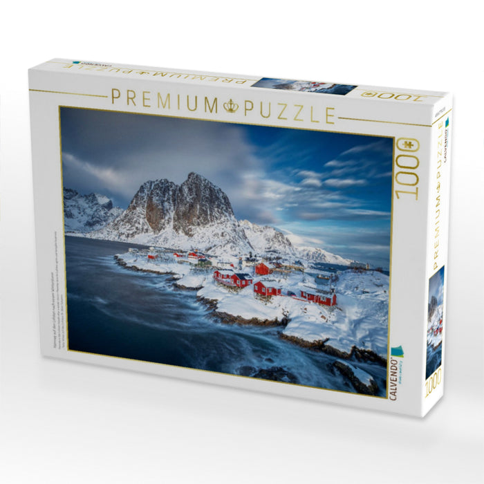 Hamnøy auf den Lofoten nach einem Wintersturm - CALVENDO Foto-Puzzle'