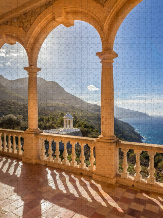 Blick vom Herrenhaus Son Marroig bei Deià auf die Küste, Mallorca - CALVENDO Foto-Puzzle'