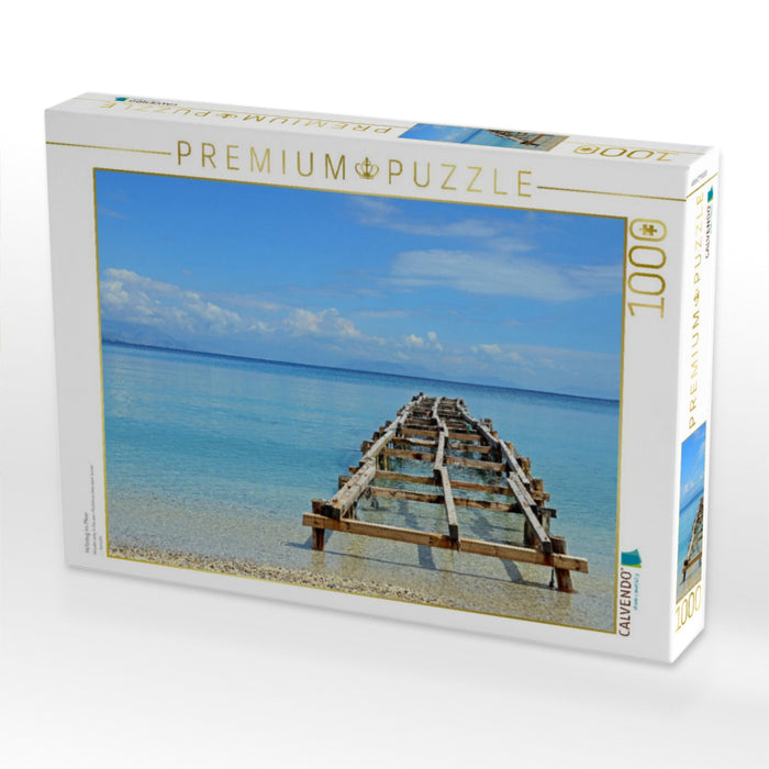 Holzsteg im Meer - CALVENDO Foto-Puzzle'