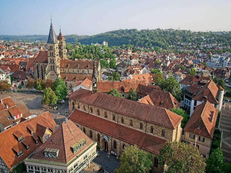 Panoramablick vom Turm der Frauenkirche, ein Motiv aus dem Kalender Esslingen von oben und von unten - CALVENDO Foto-Puzzle'