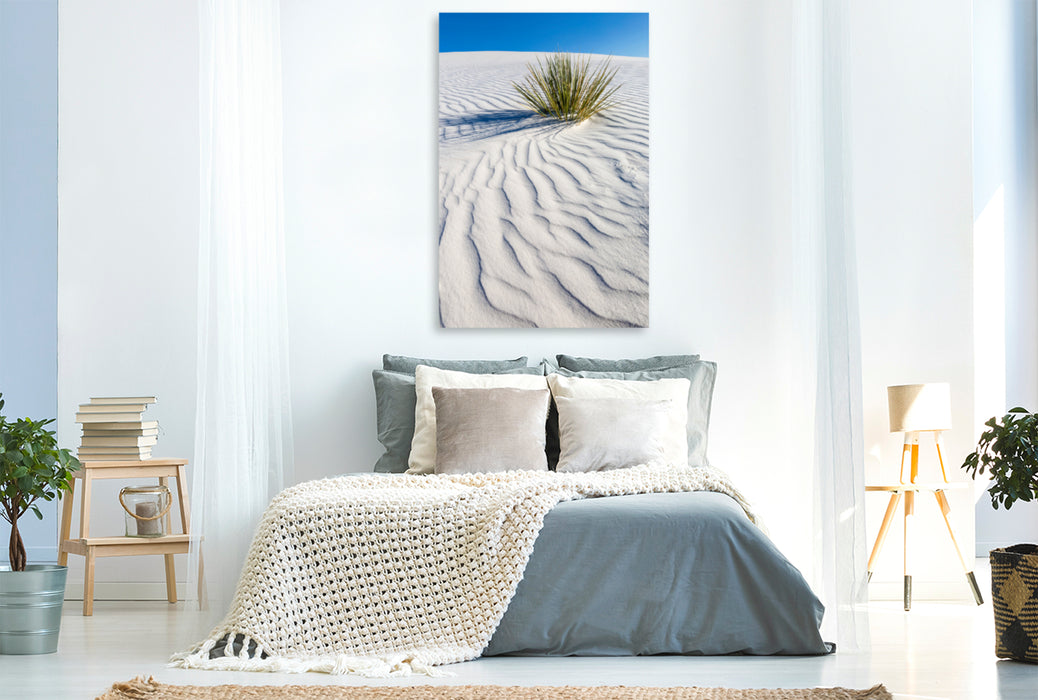 Premium Textil-Leinwand Premium Textil-Leinwand 80 cm x 120 cm  hoch Wellenzeichnung der Dünen