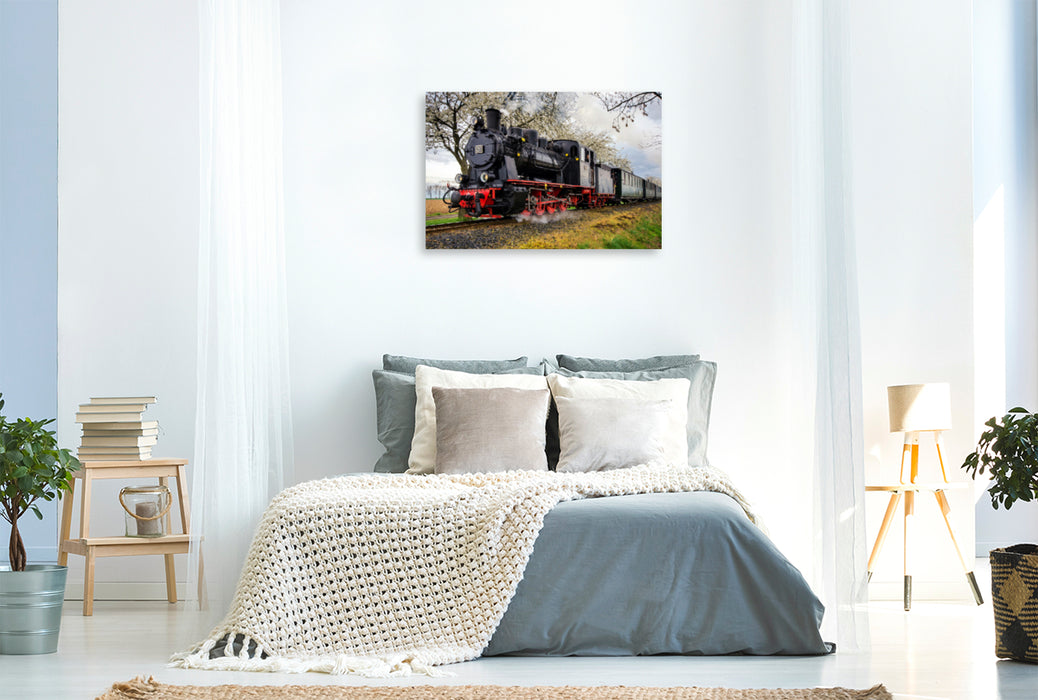 Premium textile canvas Premium textile canvas 120 cm x 80 cm across The Easter train 