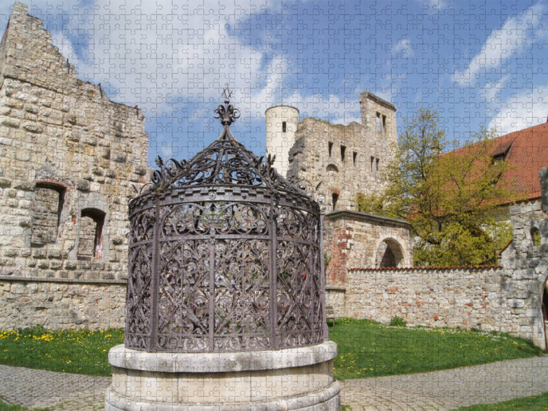 Fountain at Hellenstein Castle - CALVENDO photo puzzle 