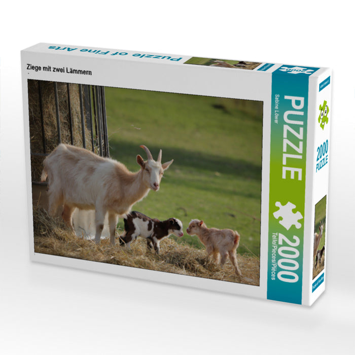 Ziege mit zwei Lämmern 2000 Teile Puzzle quer - CALVENDO Foto-Puzzle'