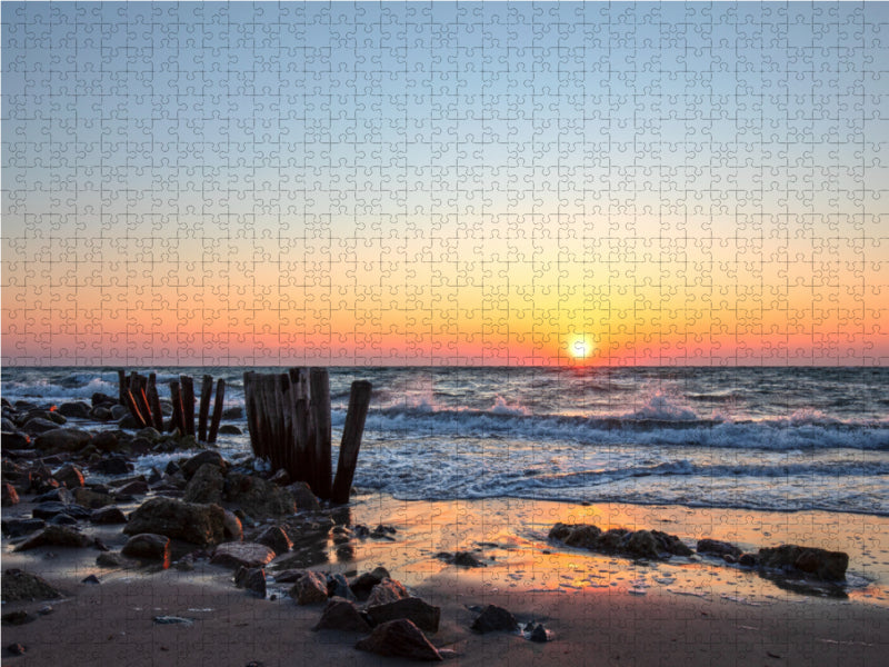 Früh morgens am Ostseestrand 2000 Teile Puzzle quer - CALVENDO Foto-Puzzle'