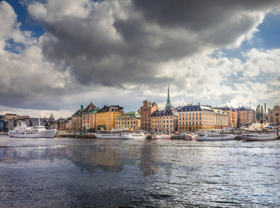 Blick von Skeppsholmen auf die Altstadt Gamla Stan in Stockholm 2000 Teile Puzzle quer - CALVENDO Foto-Puzzle'