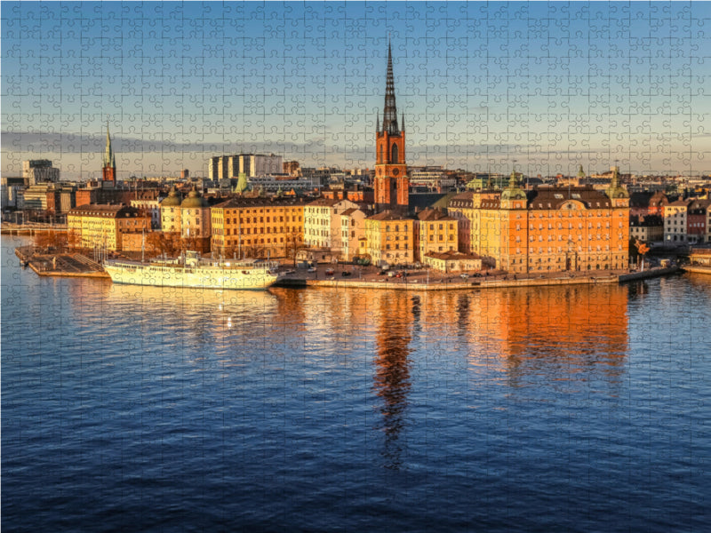 Blick auf die Altstadt Gamla Stan in Stockholm, Schweden 2000 Teile Puzzle quer - CALVENDO Foto-Puzzle'