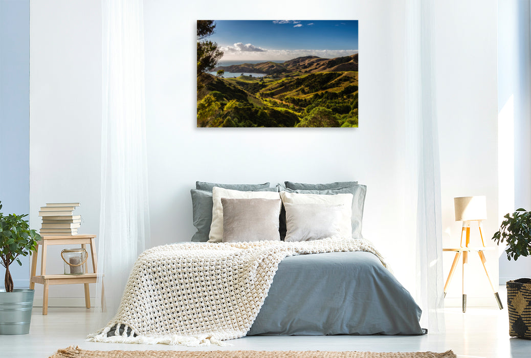 Premium Textil-Leinwand Premium Textil-Leinwand 120 cm x 80 cm quer Adventure in Paradise - Nordinsel Neuseelands