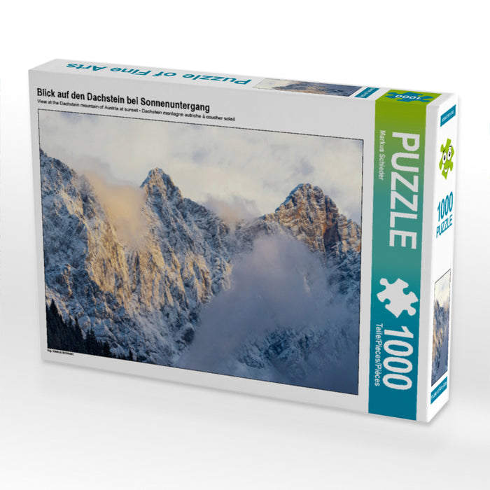 Blick auf den Dachstein bei Sonnenuntergang 1000 Teile Puzzle quer - CALVENDO Foto-Puzzle'
