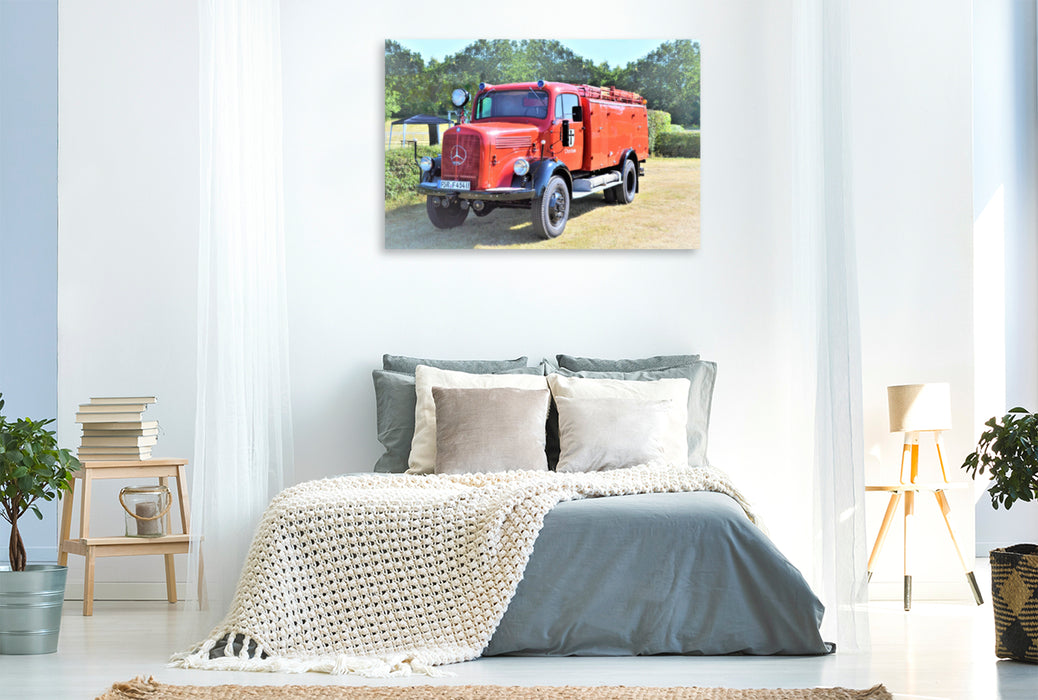 Premium textile canvas Premium textile canvas 120 cm x 80 cm landscape Mercedes-Benz - LAF 3500 - 1954 