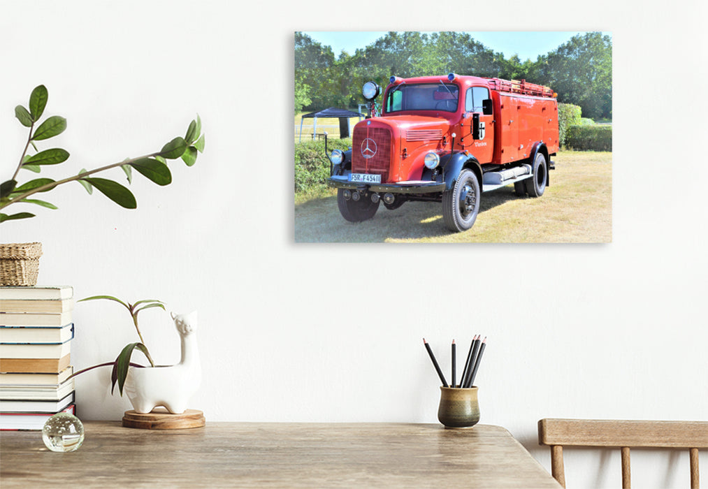 Premium textile canvas Premium textile canvas 120 cm x 80 cm landscape Mercedes-Benz - LAF 3500 - 1954 