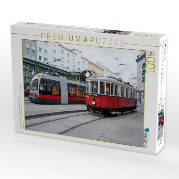 Historisch und Modern - Mit der Straßenbahn durch Wien - CALVENDO Foto-Puzzle'