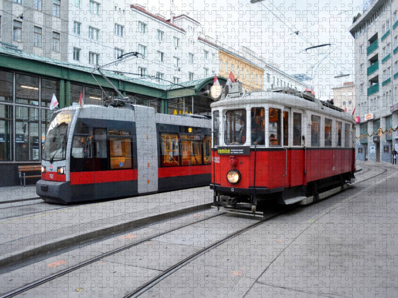 Historisch und Modern - Mit der Straßenbahn durch Wien - CALVENDO Foto-Puzzle'
